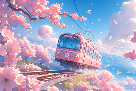 粉色小火车图片