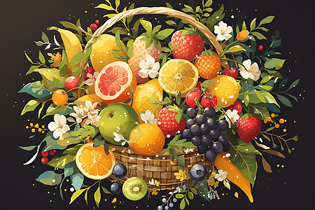 营养健康的水果篮图片