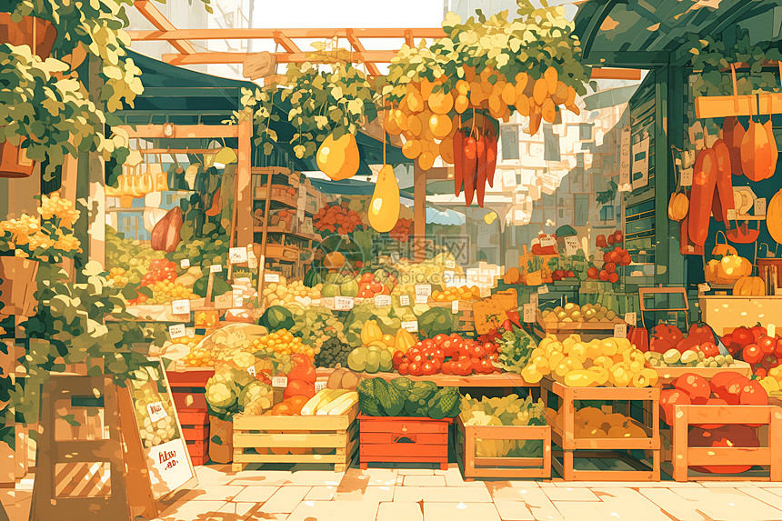 店铺里的蔬果图片