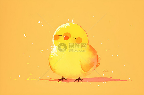 一个微笑的黄色小鸟图片