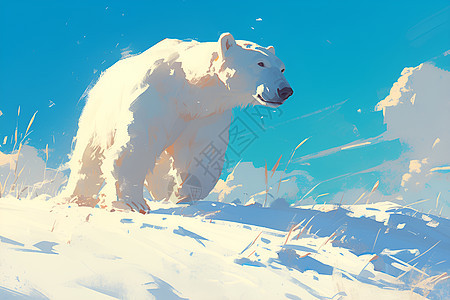 冰原上的北极熊图片