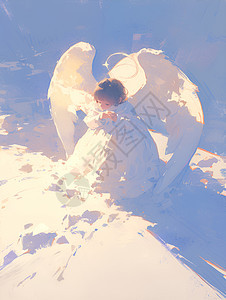 雪地上的天使图片