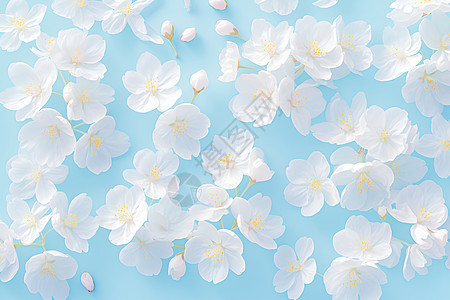 春天中的白色樱花图片