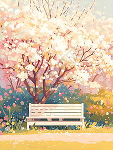 公园的桃花绽放背景图片