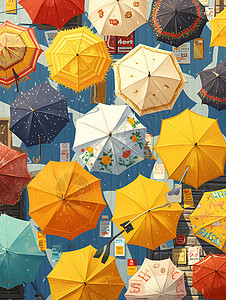 五彩斑斓的伞图片