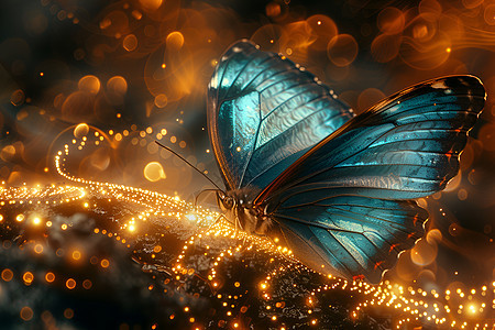 璀璨的蓝蝶图片