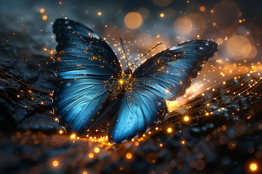 飞舞的蓝蝴蝶图片