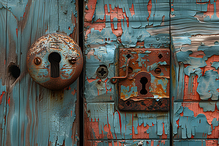老旧的门锁图片