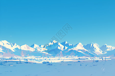 白雪覆盖的山脉图片