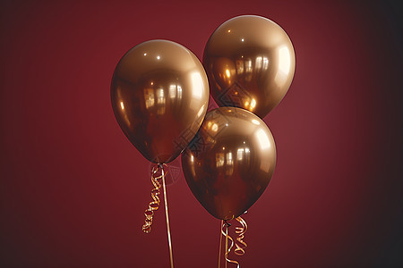 金色充气气球图片