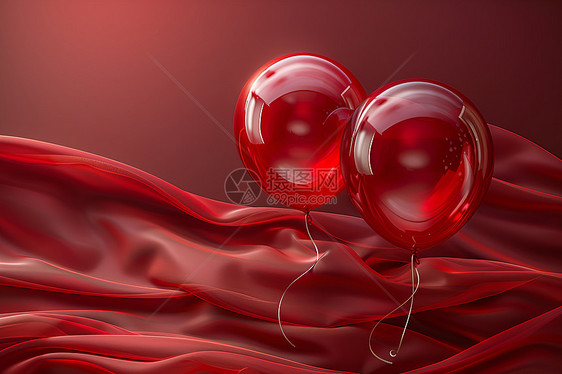 红色充气气球图片