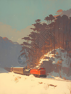 冬日火车图片