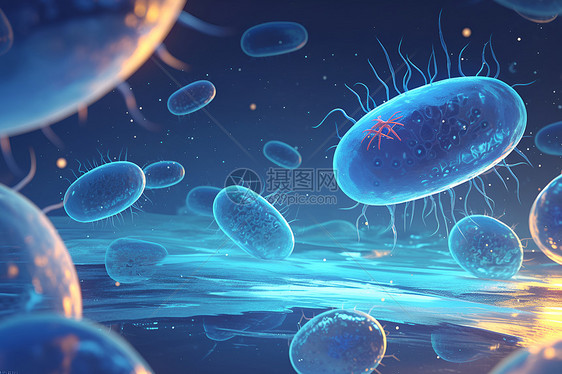 漂浮的细菌微生物图片