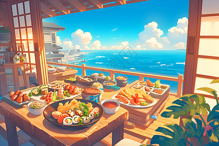 海边寿司餐厅图片