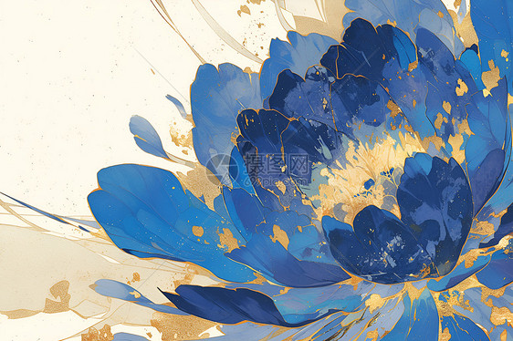 金与蓝芍的鲜花之梦图片