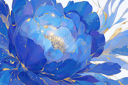神奇妖娆蓝色鲜花绽放图片