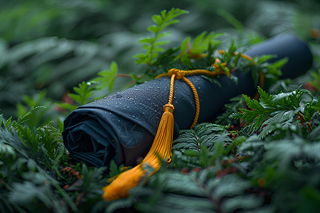 绿草间的证书背景图片