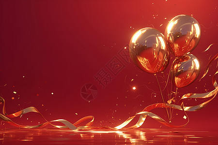 庆典上的金色气球背景图片