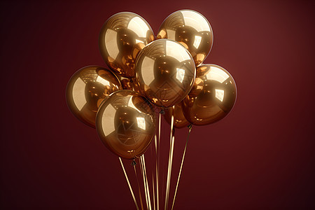 金色充气气球图片