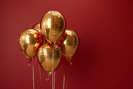 四个金色的气球图片
