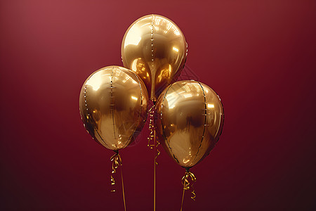 四个金色的充气气球图片
