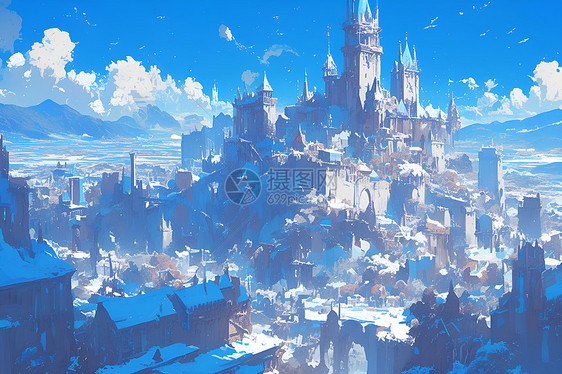 冬日城堡图片