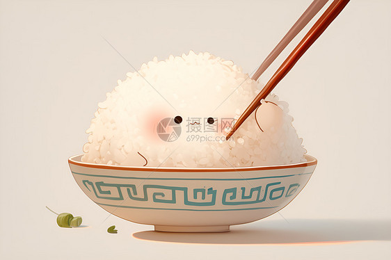 俏皮可爱的米饭图片