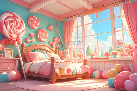 梦幻糖果卧室图片