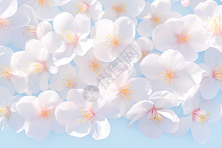 白色花朵白色樱花盛开插画