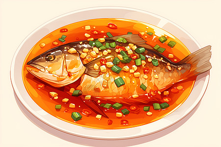 川香红烧鱼背景图片