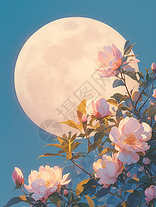 月光中的桃花图片