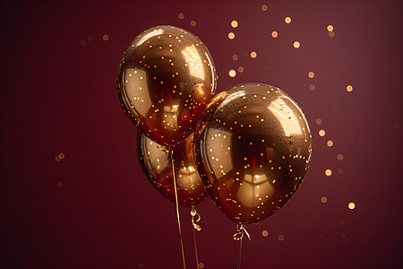 气球装饰金箔的气球背景