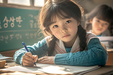 电子教室认真学习的学生背景