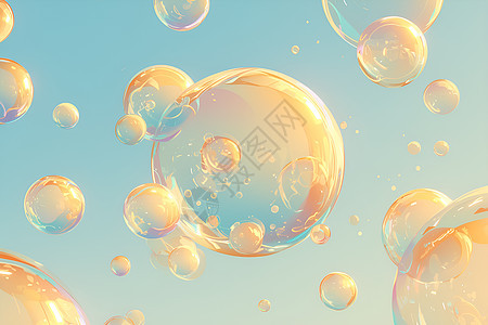 空中飘浮的泡泡图片