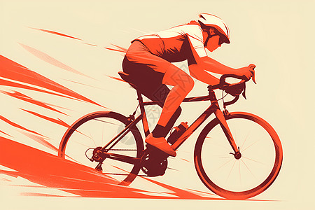 背景纯白纯白背景中的单车骑手插画