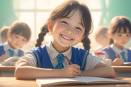 校服女孩穿着校服的女孩写字背景