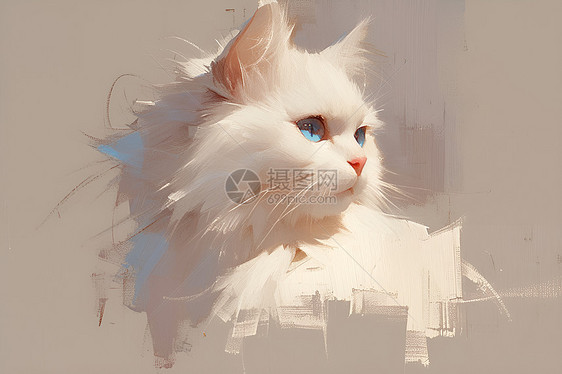 可爱的布偶猫插画图片