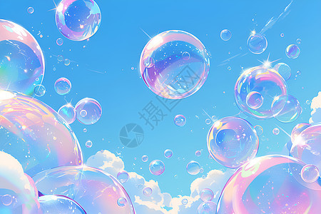 魔幻泡泡中的绚丽色彩图片