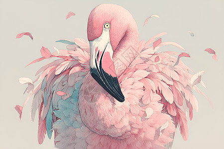 优雅的粉红色火烈鸟图片