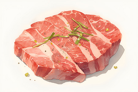 美味生肉插画图片