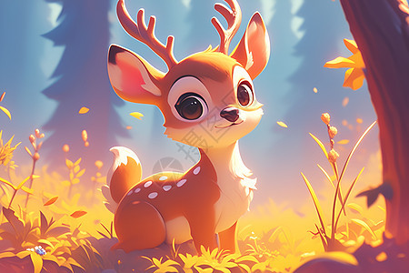 森林里的可爱小鹿图片