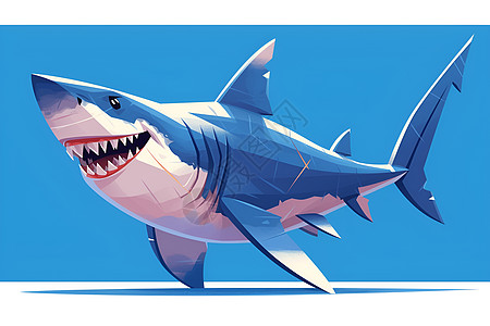 欢快的蓝鲨鱼图片