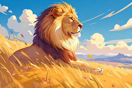 狮子王者插画图片