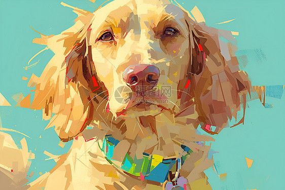 绘画的狗狗插图图片