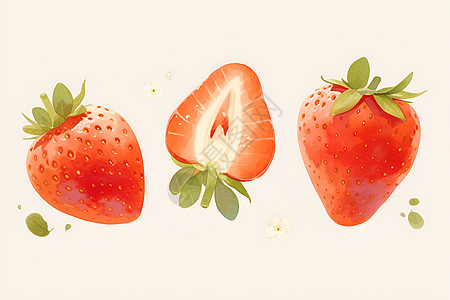 展示的可口草莓图片
