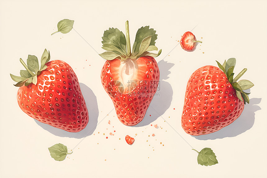 多汁可口的草莓图片