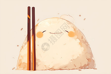 稻米饭团插画图片