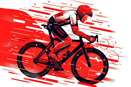 炫酷自行车比赛插画图片