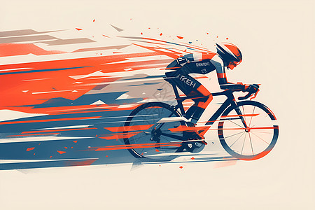 流线型自行车插画图片