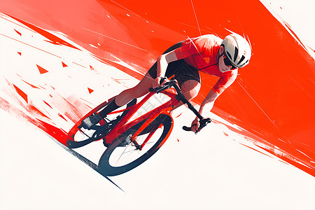 自行车运动员的卡通插画图片
